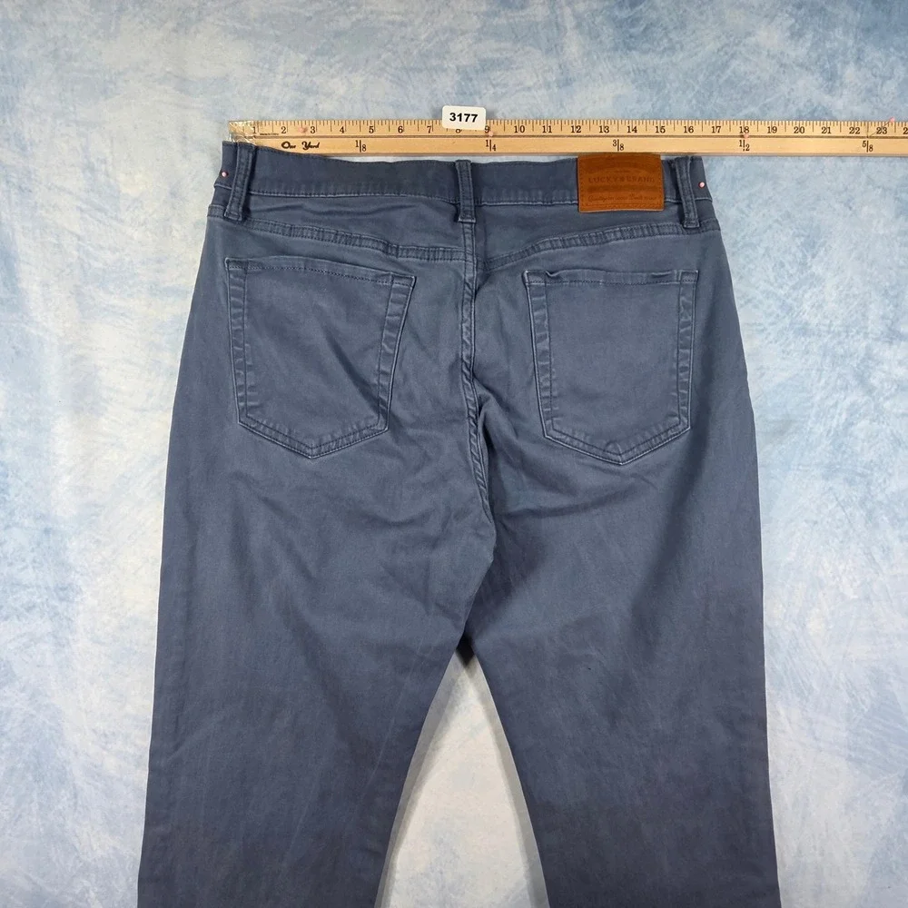 Lucky Brand 121 Slim Straight Pants Mens 34x30 Blue Gray Slate Casual Chino